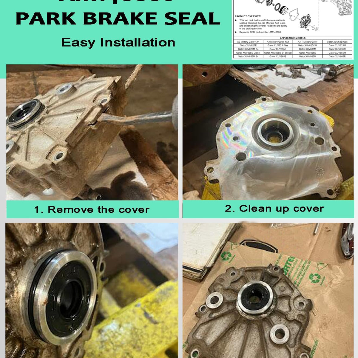 AM148465 Brake Kit Wet Park Brake Disk Kit & AM140806 Parking Brake Seal Kit for John Deere Gator XUV 625i 825i 855D 835M 865R Gator Utility Vehicles Wet Park Brake Disk And Seal Kit