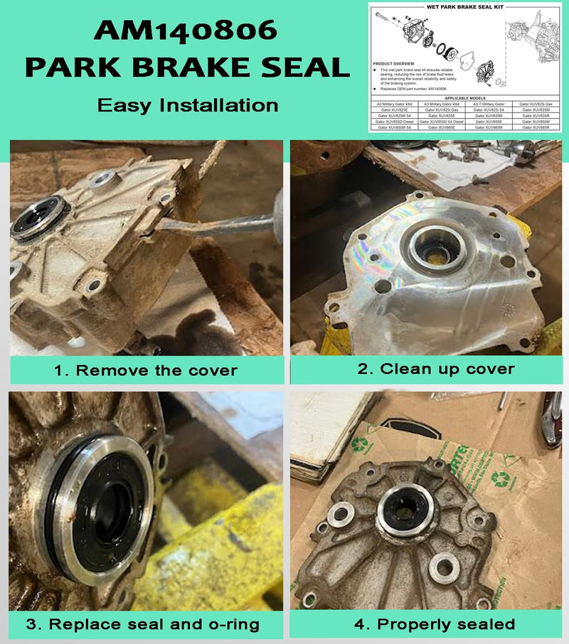 AM148465 Brake Kit Wet Park Brake Disk Kit & AM140806 Parking Brake Seal Kit for John Deere Gator XUV 625i 825i 855D 835M 865R Gator Utility Vehicles Wet Park Brake Disk And Seal Kit