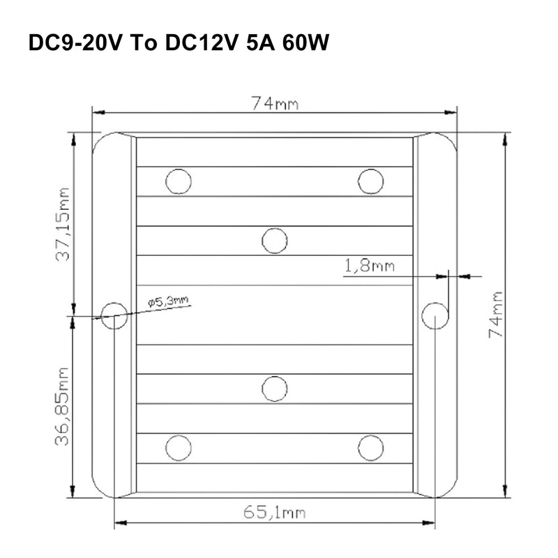 DC 9V-20V Converter To DC 12V 5A Boost Buck Power Module Voltage Regulator