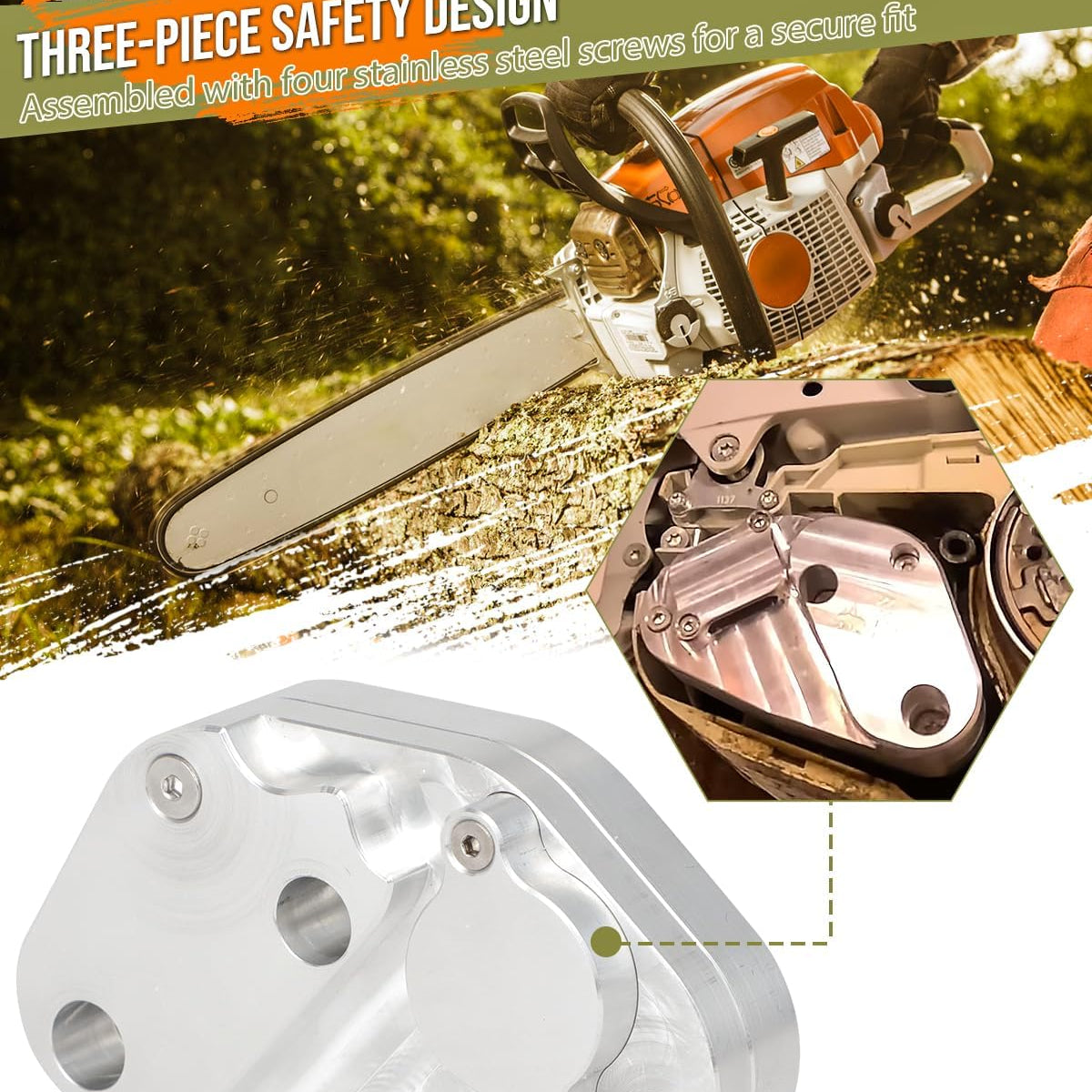 Performance Muffler for Stihl MS194T & MS193 Chainsaws Replaces OEM 1137-140-0609, Fits for Stihl MS194T & MS193, CNC Aluminum, Spark Arrestor Included