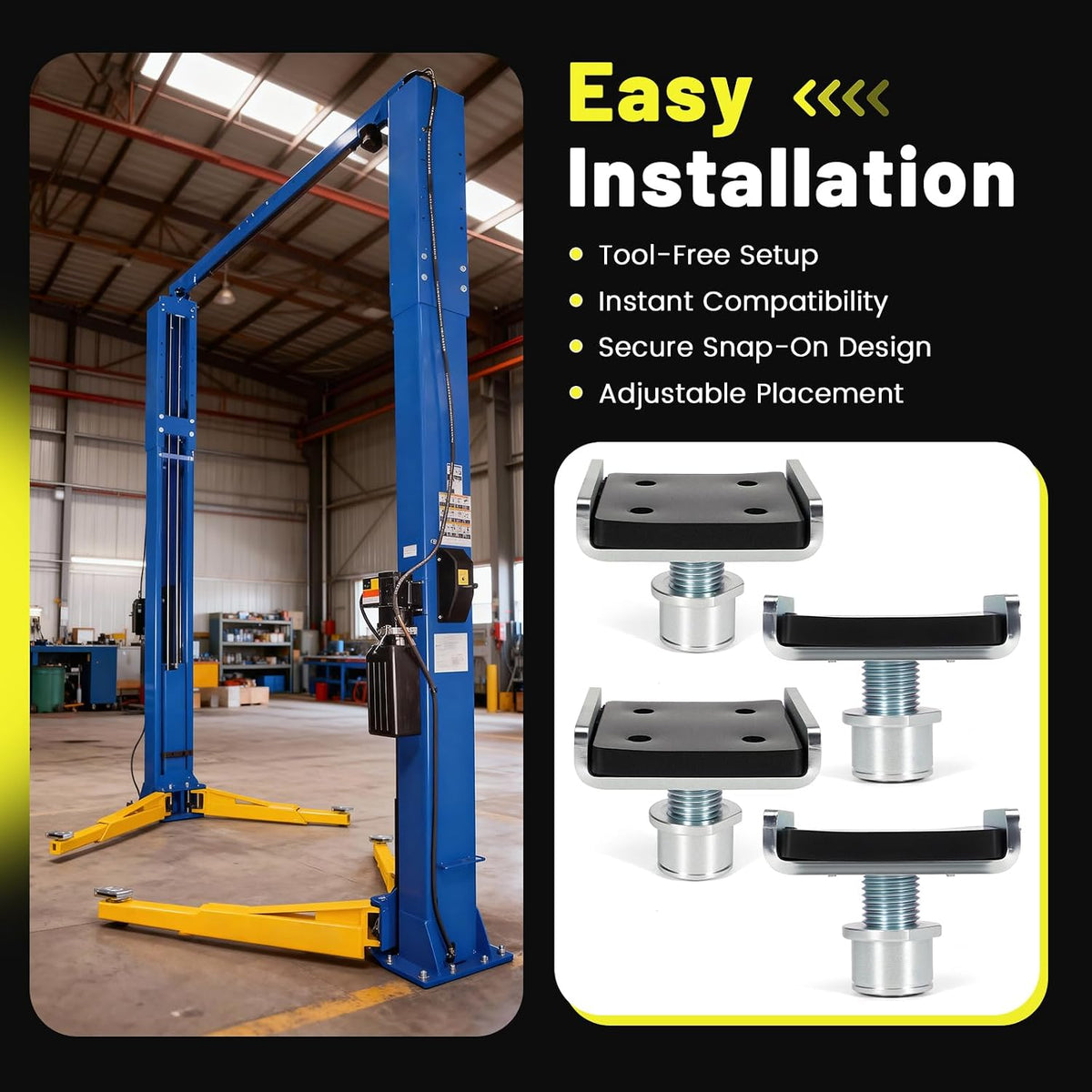 Auto Lift Adapter, Car Lift Truck Adapter Compatible with KATOOL Two Post Lift Vehicle Adapter