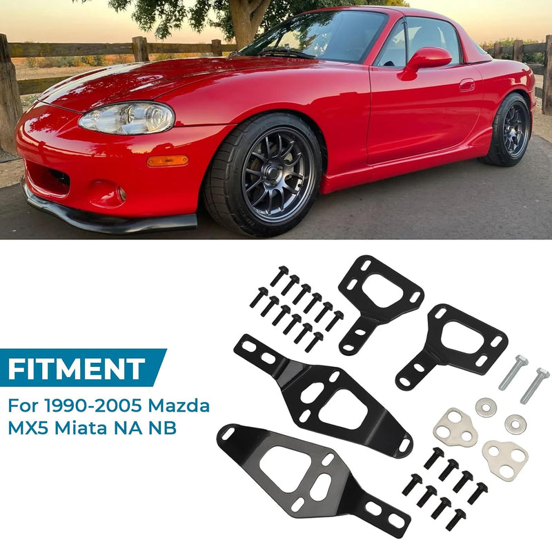 Hardtop Mount Bracket Kit for 1990-2005 Mazda MX-5 Miata NA NB 6-Point Mounting Design, Black Finish, Installation Hardware Included