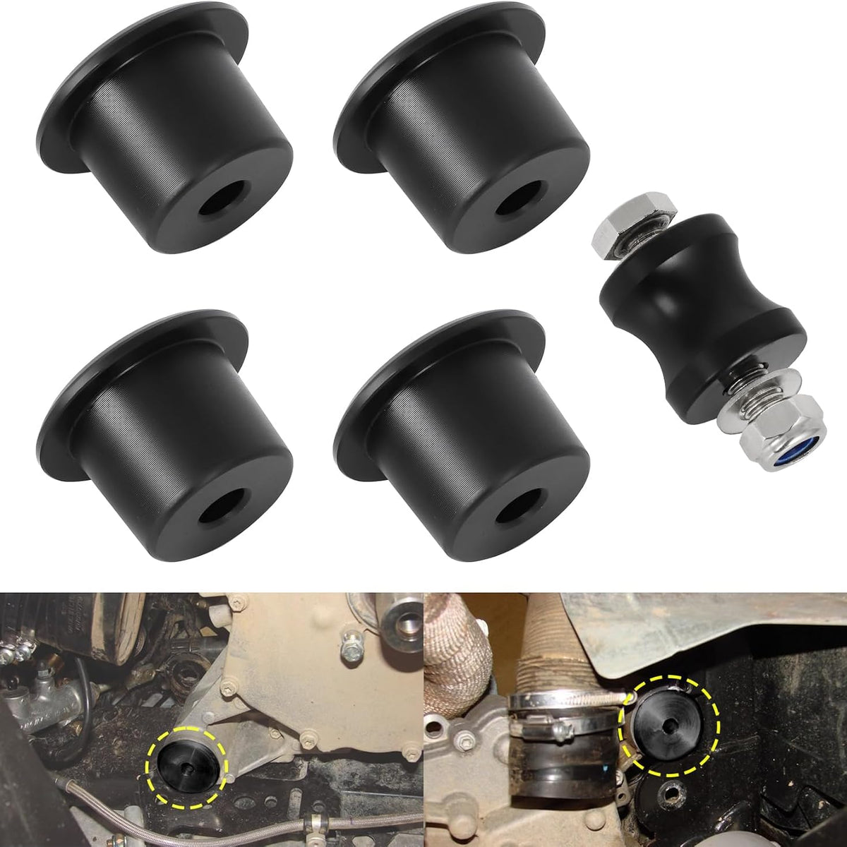 Solid Motor Mounts Kit for Can-Am Outlander Defender Renegade Replaces 707001169 707000949 Vibration Damper Mount