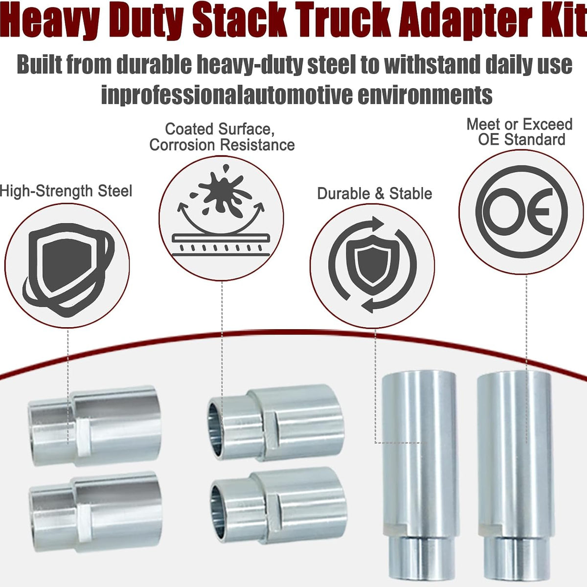 10315 Stack Truck Adapter Kit for Challenger Lifts CL10 E10 VS10 Four 3" & Two 6" Stack Adapters with Organizer for Challenger Two Post Automotive Lifts (2-3/8" 60mm pin dia.)
