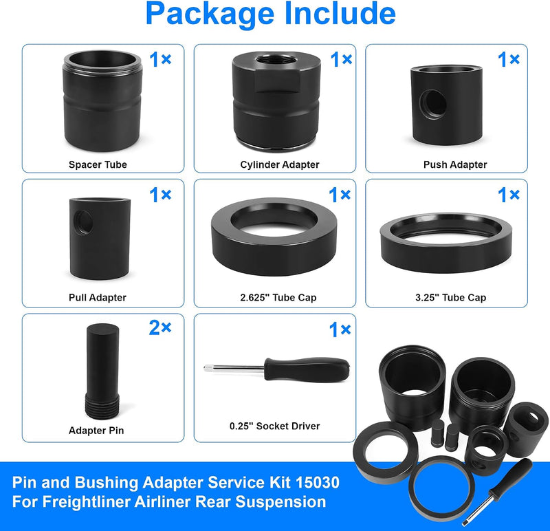 Pin and Bushing Adapter Service Kit 15030 for Heavy Duty Trucks & Equipment