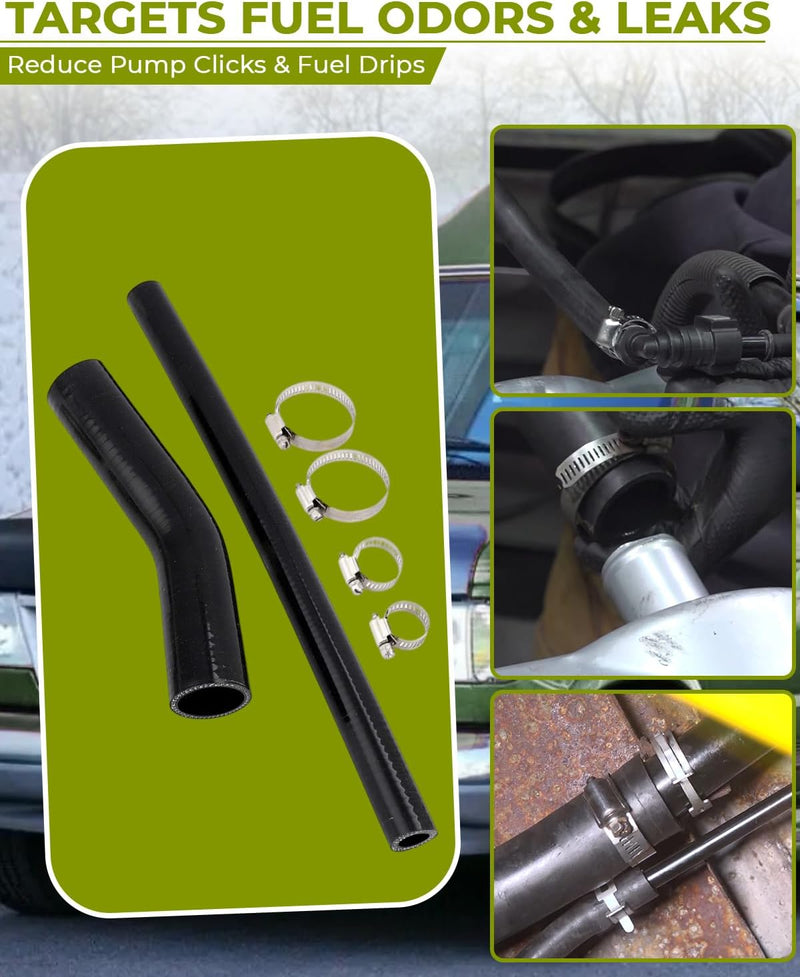 Fuel Tank Fill Neck & Vent Hose Kit for Ford Excursion Fits for Ford Excursion 2000-2005 Gas V8/V10 Only, Includes Fill Hose, Vent Hose & Clamps
