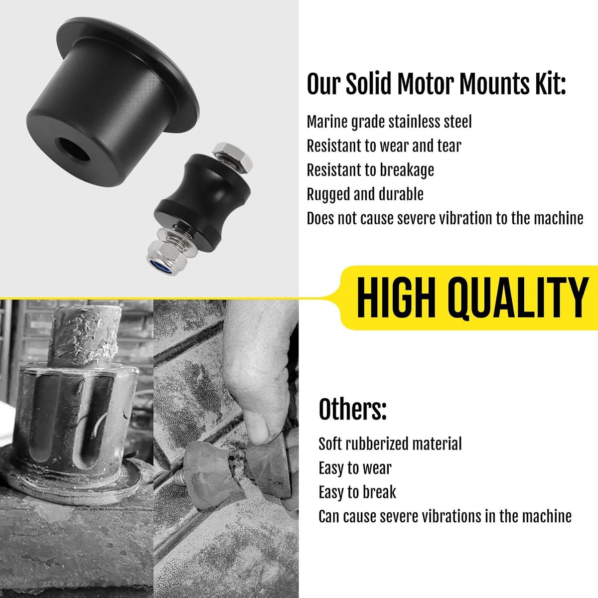Solid Motor Mounts Kit for Can-Am Outlander Defender Renegade Replaces 707001169 707000949 Vibration Damper Mount