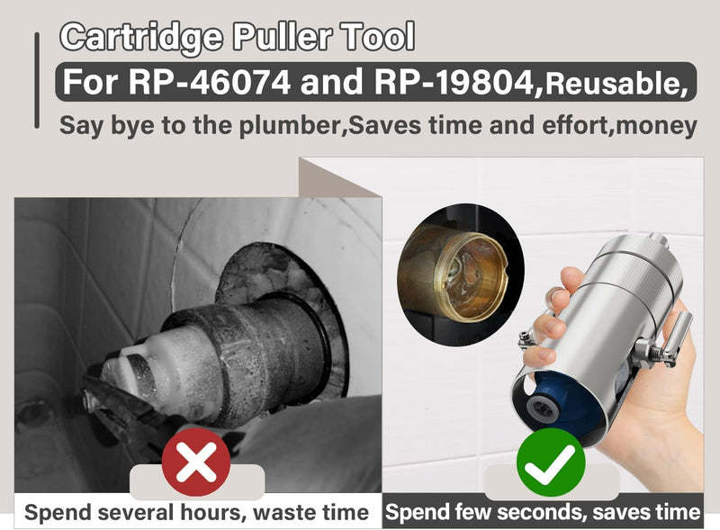 Cartridge Removal Tool Compatible with Delta 1300/1400 and 13/14 Series Single Hanlde Cartridge, Shower Tub Cartridge Puller Removes for RP19804 RP46074 Faucet Cartridge
