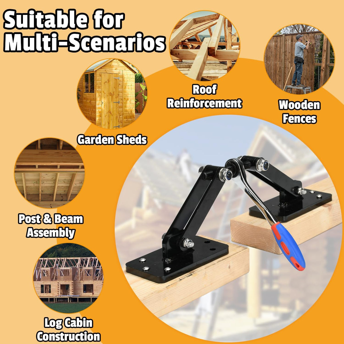 Heavy Duty Beam Puller Tool with Iron Plates, Clamping Travel 4.53"  55225