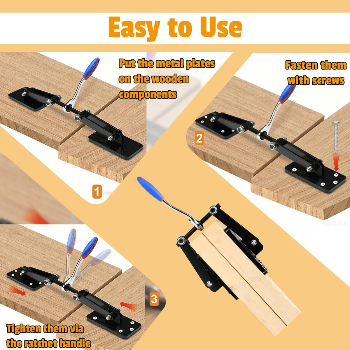 Heavy Duty Beam Puller Tool with Iron Plates, Clamping Travel 4.53"  55225
