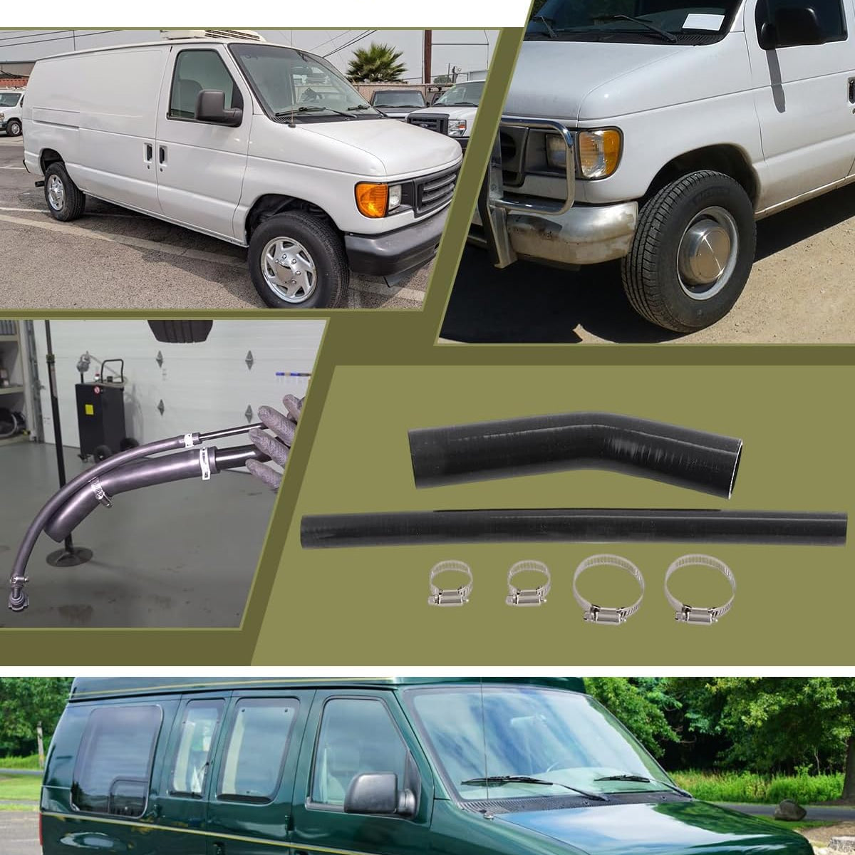 Fuel Tank Fill Neck & Vent Hose Kit for Ford Excursion Fits for Ford Excursion 2000-2005 Gas V8/V10 Only, Includes Fill Hose, Vent Hose & Clamps