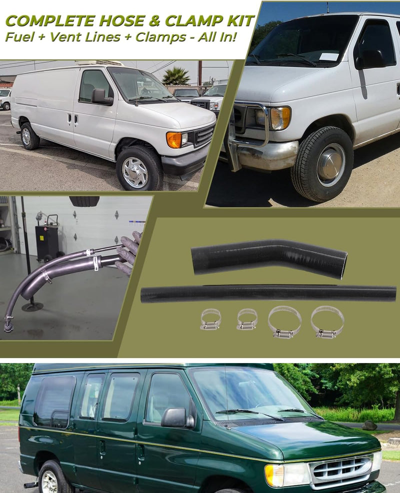 Fuel Tank Fill Neck & Vent Hose Kit for Ford Excursion Fits for Ford Excursion 2000-2005 Gas V8/V10 Only, Includes Fill Hose, Vent Hose & Clamps