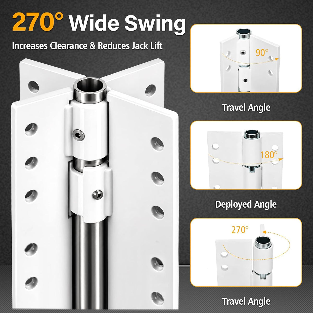 55721 Swing Away Brackets, Camper Jack Mount Extension Bracket, 2 Pack Fixes Dually Flatbed Fit Issues, Fits 13"-16" Camper Stands, Compatible with Rieco-Titan & Atwood 4 Angle Jacks