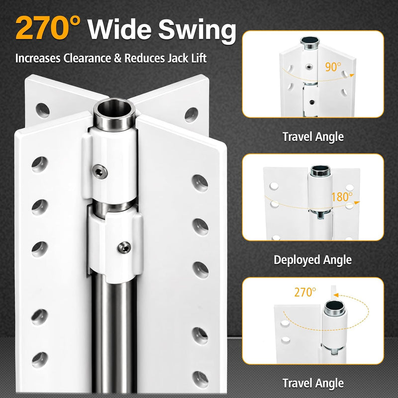 55721 Swing Away Brackets, Camper Jack Mount Extension Bracket, 2 Pack Fixes Dually Flatbed Fit Issues, Fits 13"-16" Camper Stands, Compatible with Rieco-Titan & Atwood 4 Angle Jacks