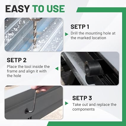 Door Frame Dimpling Tool Kit for Hollow Metal Door, Hardened Steel Double-Sided Flush Fastener Recess Tool with Allen Screws, Impact Driver and Wrench