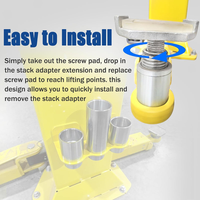 10315 Stack Truck Adapter Kit for Challenger Lifts CL10 E10 VS10 Four 3" & Two 6" Stack Adapters with Organizer for Challenger Two Post Automotive Lifts (2-3/8" 60mm pin dia.)