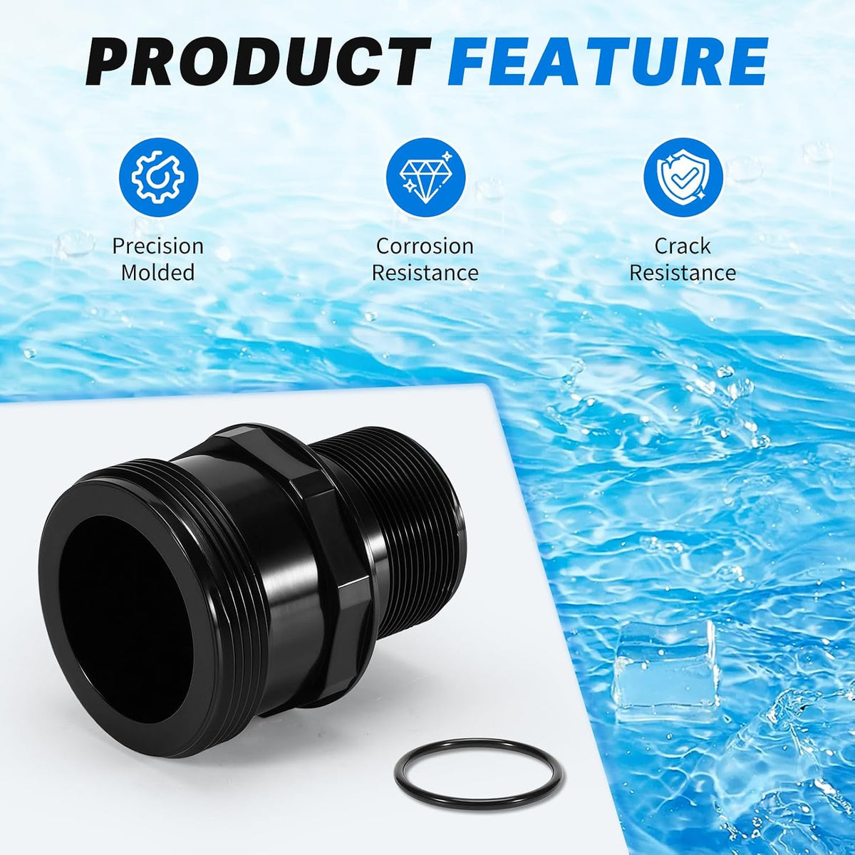 R0465600 Bulkhead Assembly with O-Ring Compatible with Zodiac Jandy CV340 CV460 CV580 DEV48 DEV60 Cartridge & D.E. Pool and Spa Part Filters