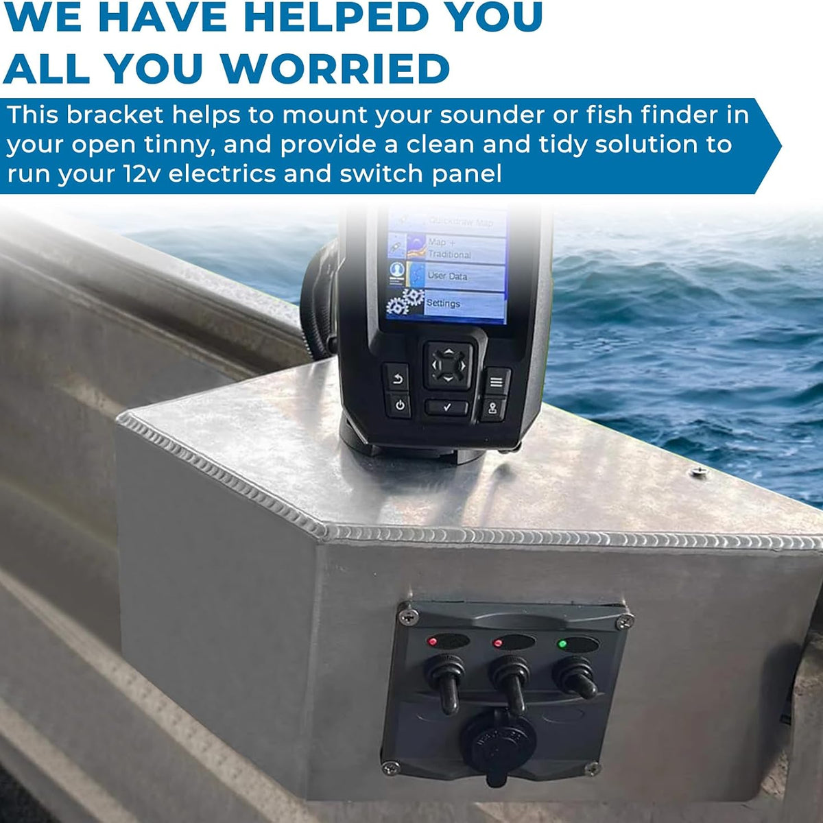 Aluminum Side Console Switch Panel Mount for Boats Bracket for Fish Finders Boat Accessories