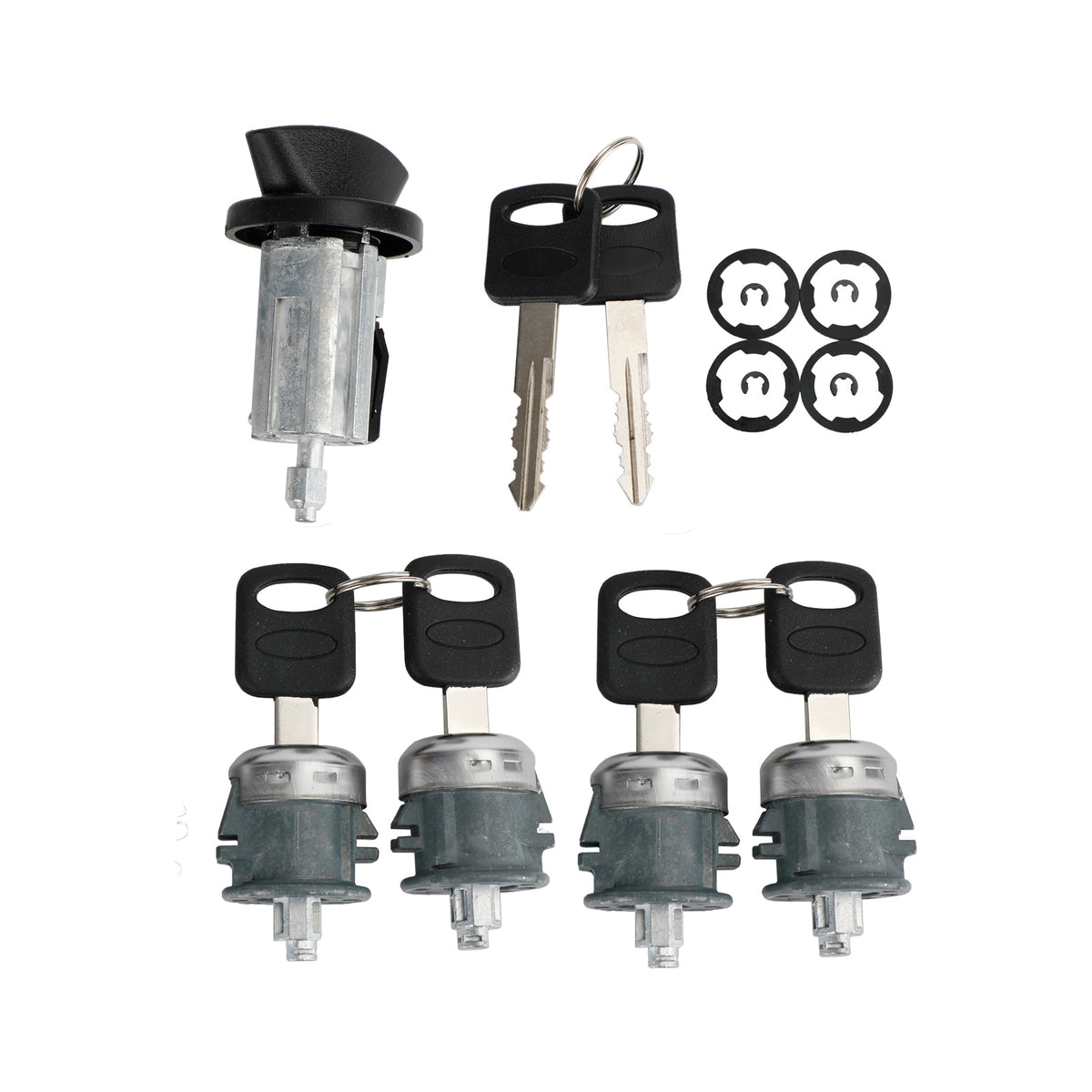 Ford E Series Van Ignition & Four Door Lock Cylinder Tumbler Barrel 4 Keys