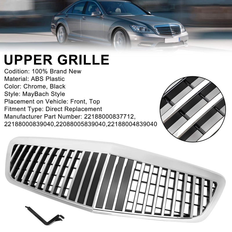 2010-2013 Mercedes-Benz S-Class S400 S450 S550 S600 S65 S63 W221 MayBach style Front Grill