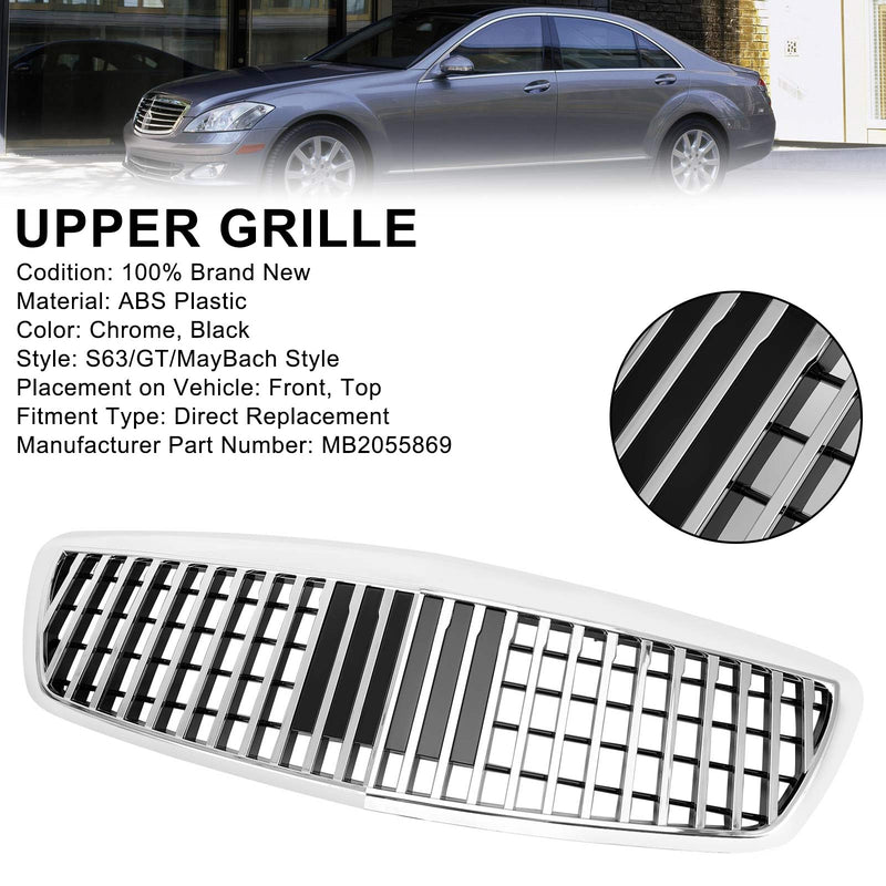 2007-2009 Benz S-Class W221 S550 S63 S450 Chrome MayBach Style Grill Bumper