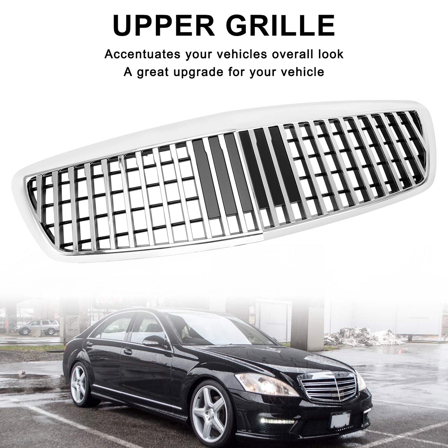 2007-2009 Benz S-Class W221 S550 S63 S450 Chrome MayBach Style Grill Bumper