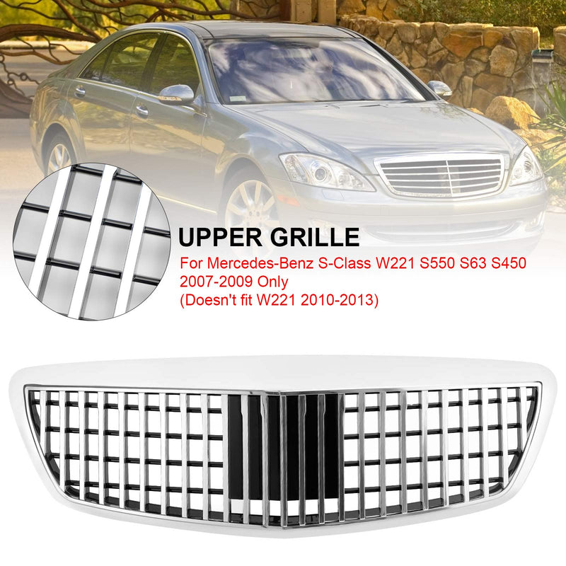 Benz S-Class W221 S550 S63 S450 2007-2009 Chrome MayBach Style Grill Bumper