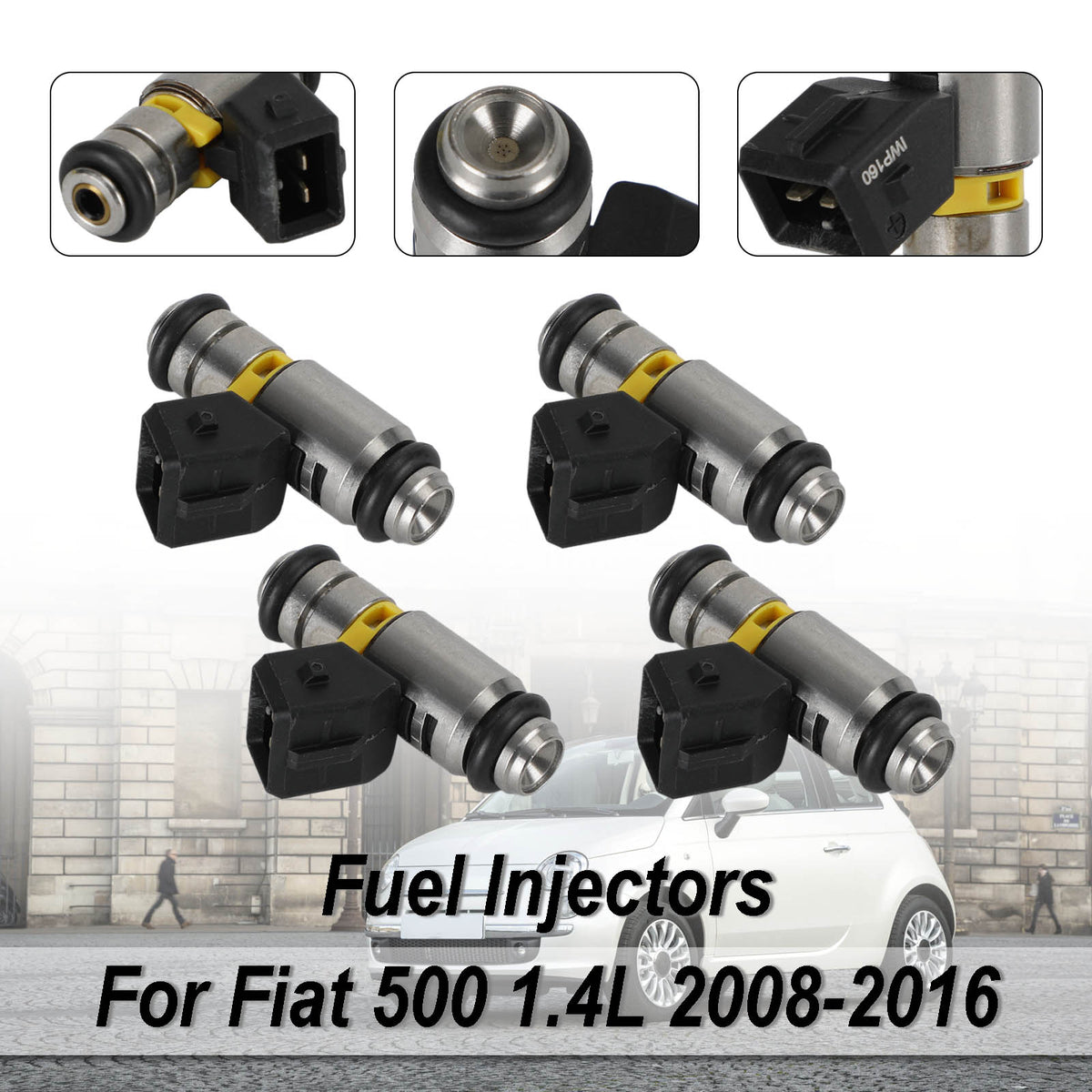 Fiat Punto 500 Doblo Qubo Fit Ford KA 4PCS Fuel Injectors IWP160