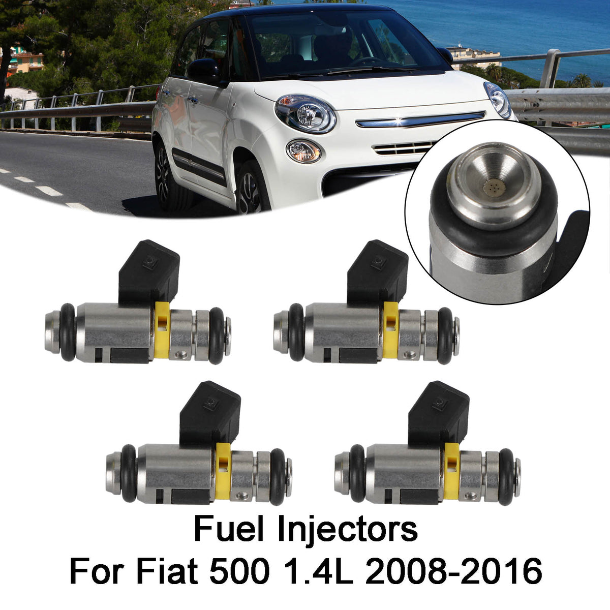 Fiat Punto 500 Doblo Qubo Fit Ford KA 4PCS Fuel Injectors IWP160