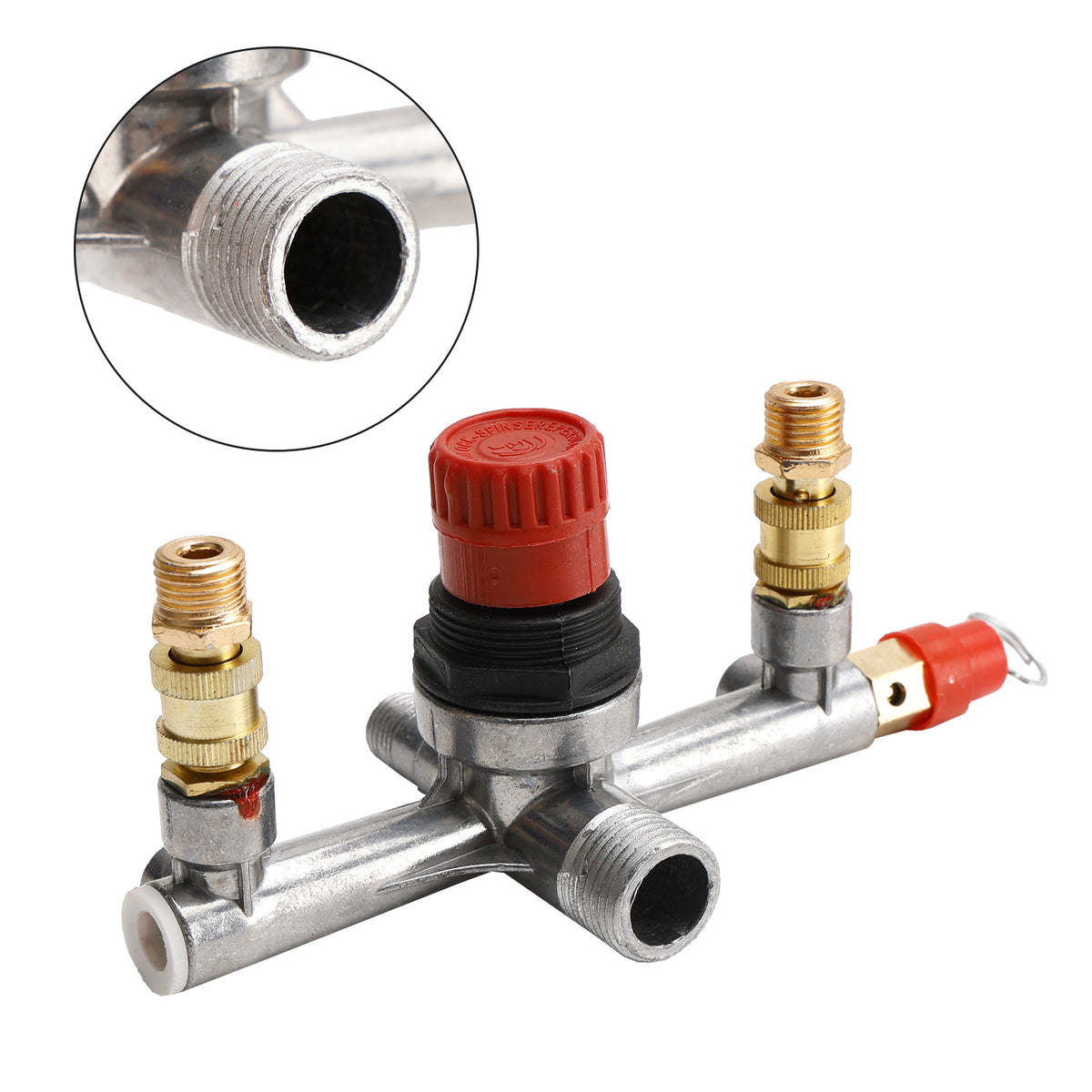 Air Compressor Pressure Valve Switch Control Manifold Regulator Gauges Tool