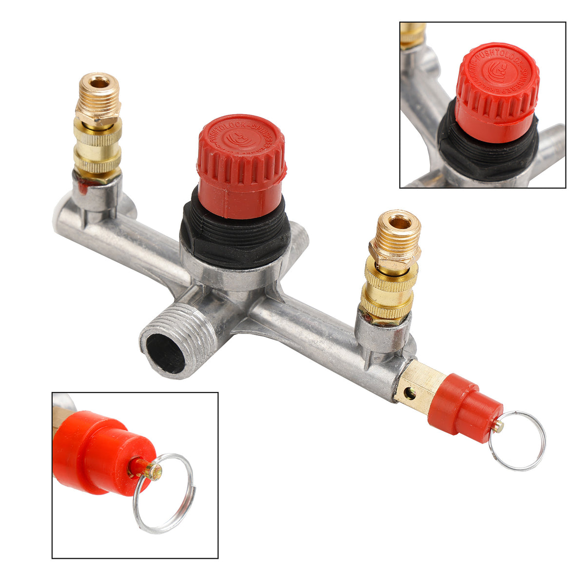 Air Compressor Pressure Valve Switch Control Manifold Regulator Gauges Tool