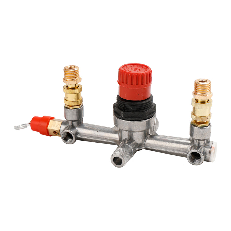 Air Compressor Pressure Valve Switch Control Manifold Regulator Gauges Tool
