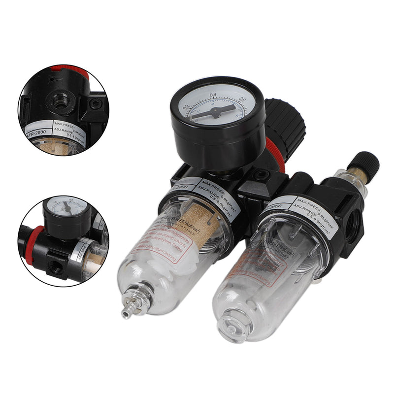 AFC-2000 Pneumatic Air Compressor Filter Regulator Moisture Trap Pressure Gauge