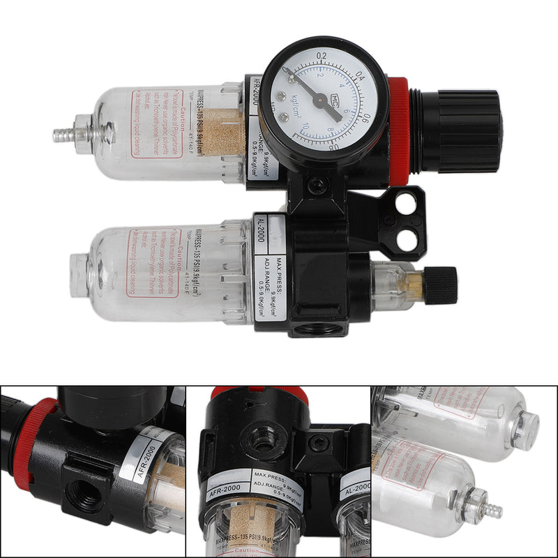 AFC-2000 Pneumatic Air Compressor Filter Regulator Moisture Trap Pressure Gauge