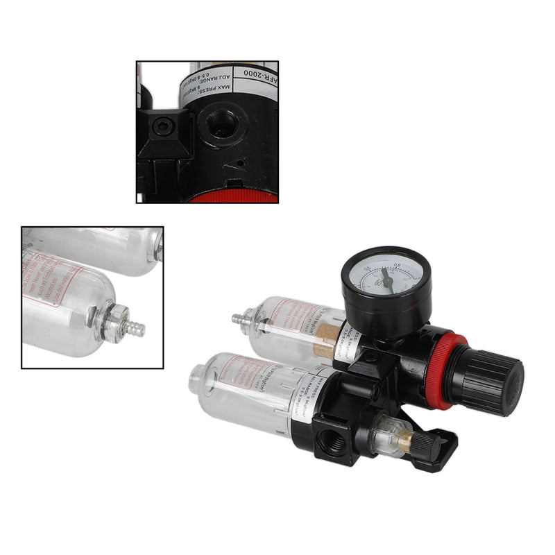 AFC-2000 Pneumatic Air Compressor Filter Regulator Moisture Trap Pressure Gauge