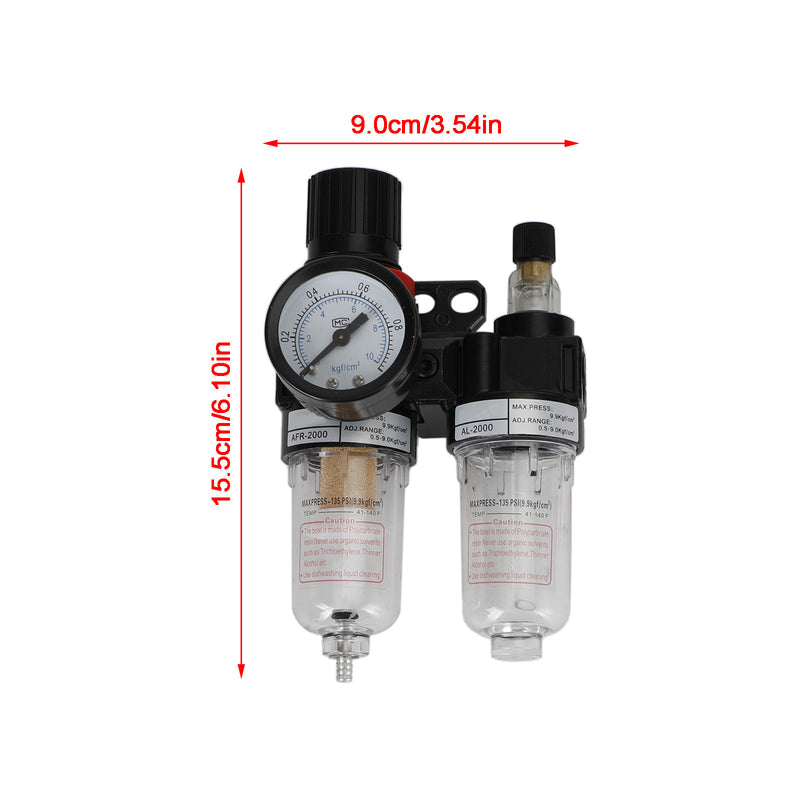 AFC-2000 Pneumatic Air Compressor Filter Regulator Moisture Trap Pressure Gauge