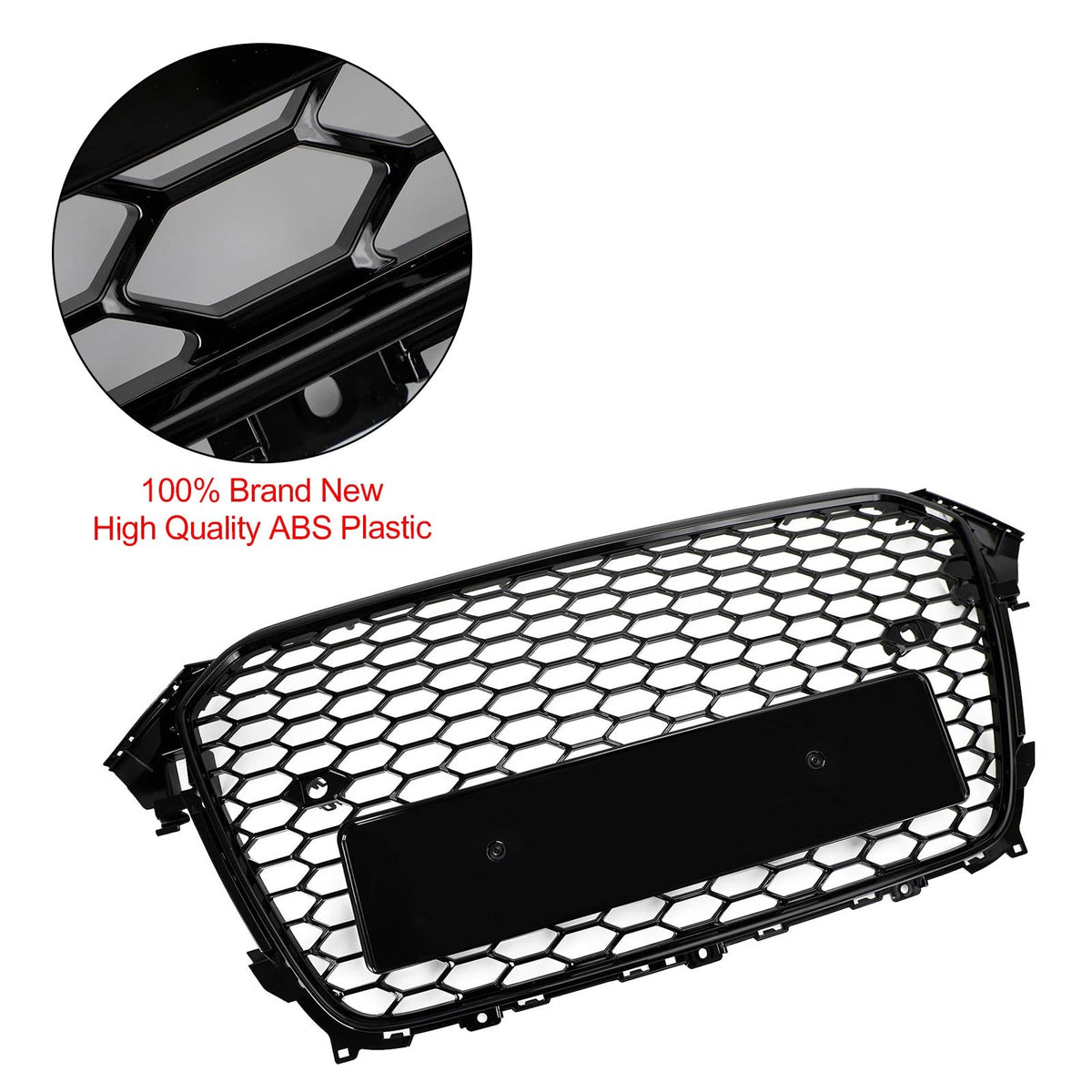 2013-2016 Audi A4 S4 Gloss Black RS4 Style Mesh Front Bumper Grille Grill
