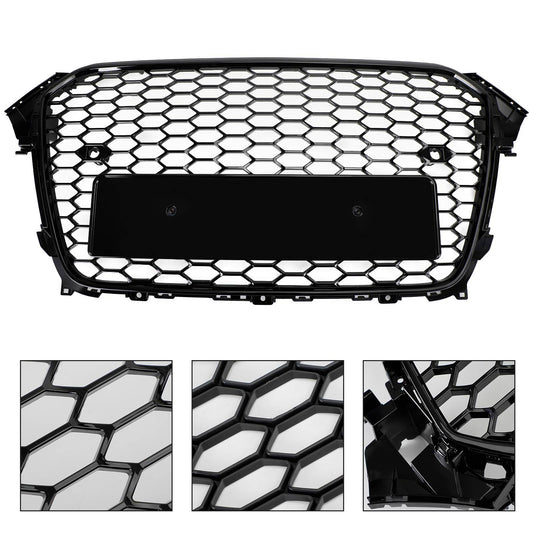 Audi A4 S4 2013-2016 Gloss Black RS4 Style Mesh Front Bumper Grille Grill