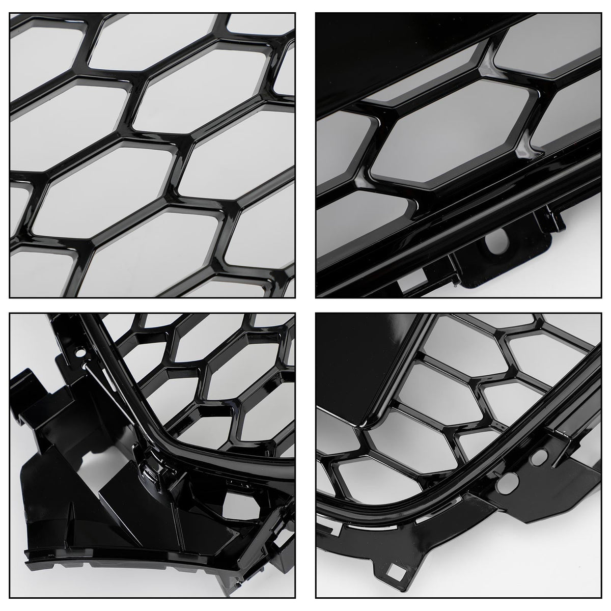 2013-2016 Audi A4 S4 Gloss Black RS4 Style Mesh Front Bumper Grille Grill