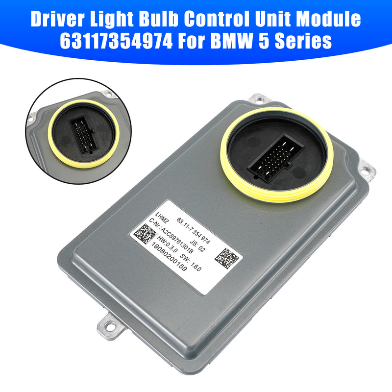 BMW 5 Serie Driver Light Bulb Control Unit Module 63117354974