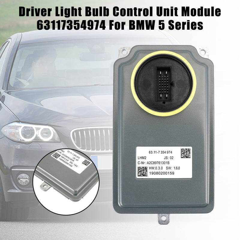 BMW 5 Serie Driver Light Bulb Control Unit Module 63117354974