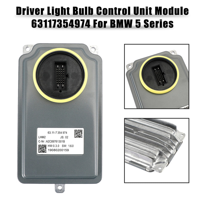 BMW 5 Serie Driver Light Bulb Control Unit Module 63117354974