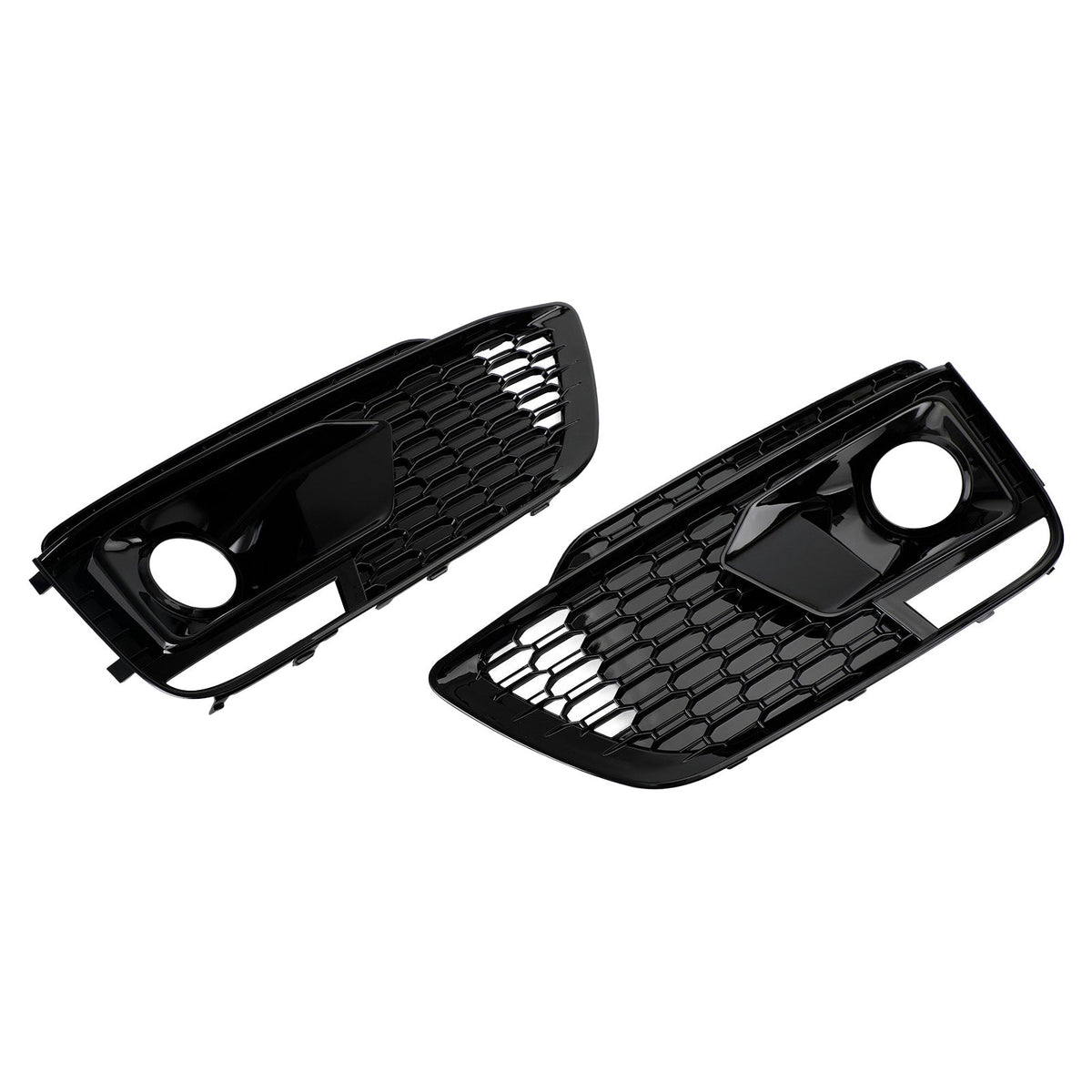 2018-2020 Audi Q5 SQ5 To RSQ5 Black Front Honeycomb Fog Lamp Grilles Cover