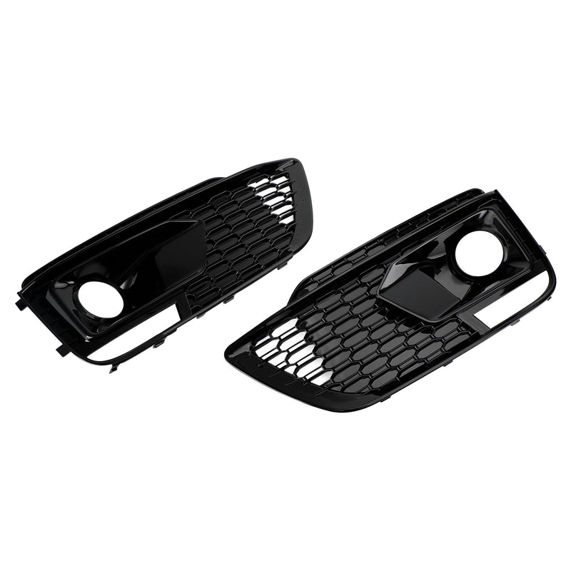 2018-2020 Audi Q5 SQ5 To RSQ5 Black Front Honeycomb Fog Lamp Grilles Cover
