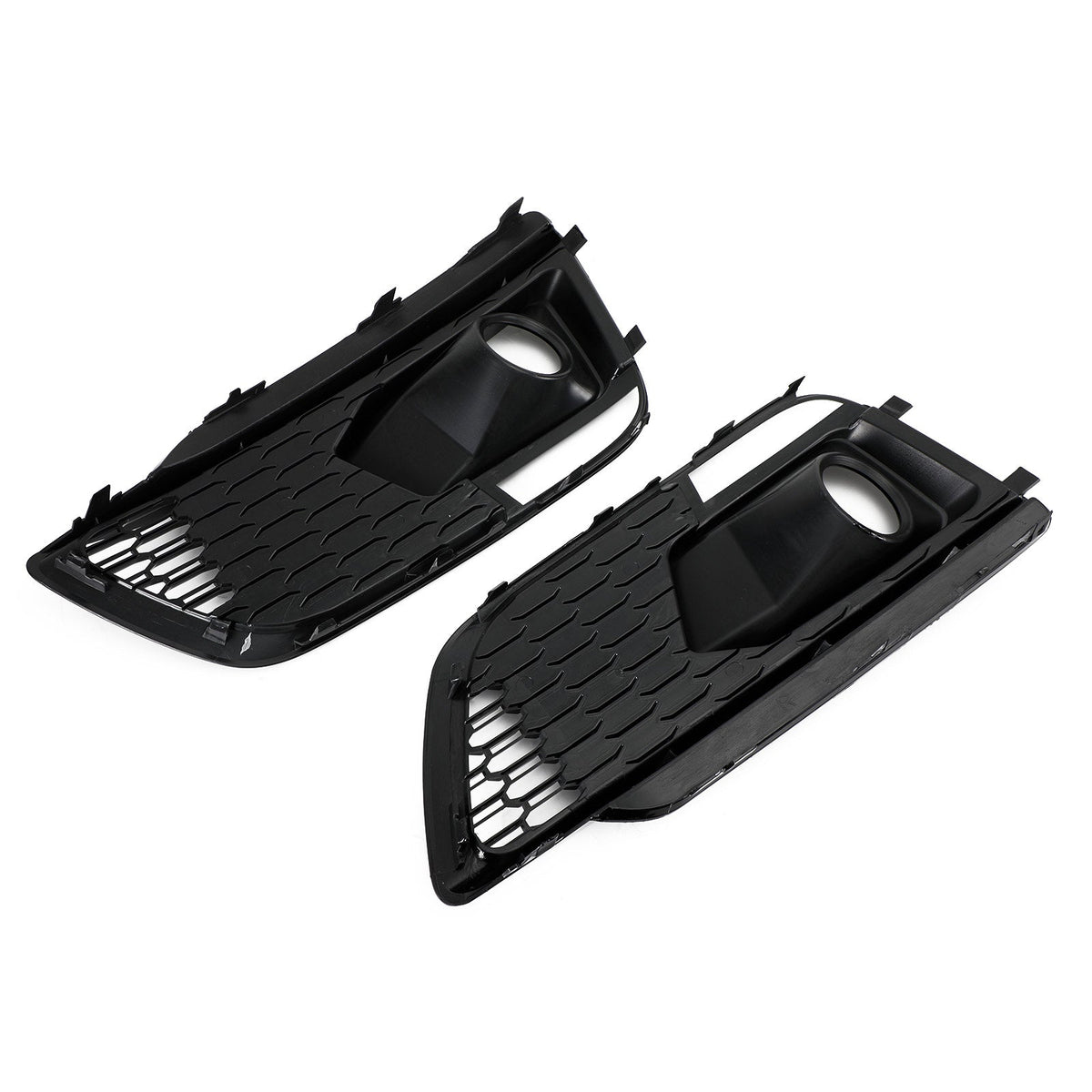 2018-2020 Audi Q5 SQ5 To RSQ5 Black Front Honeycomb Fog Lamp Grilles Cover