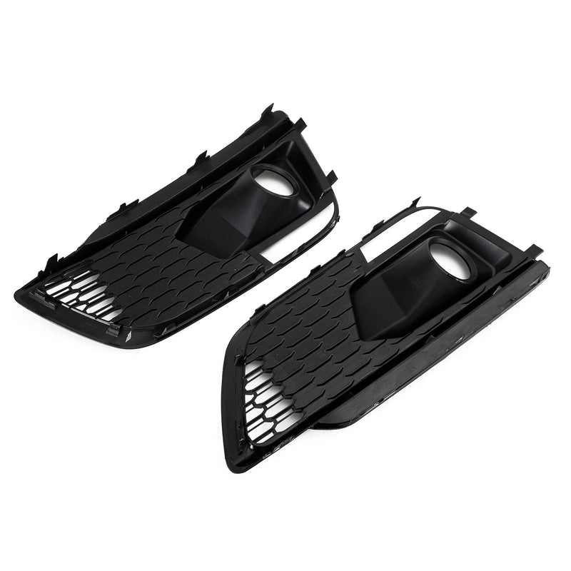2018-2020 Audi Q5 SQ5 To RSQ5 Black Front Honeycomb Fog Lamp Grilles Cover