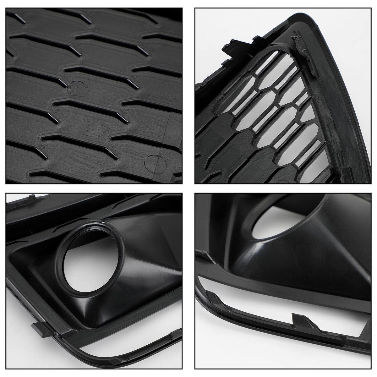 2018-2020 Audi Q5 SQ5 To RSQ5 Black Front Honeycomb Fog Lamp Grilles Cover