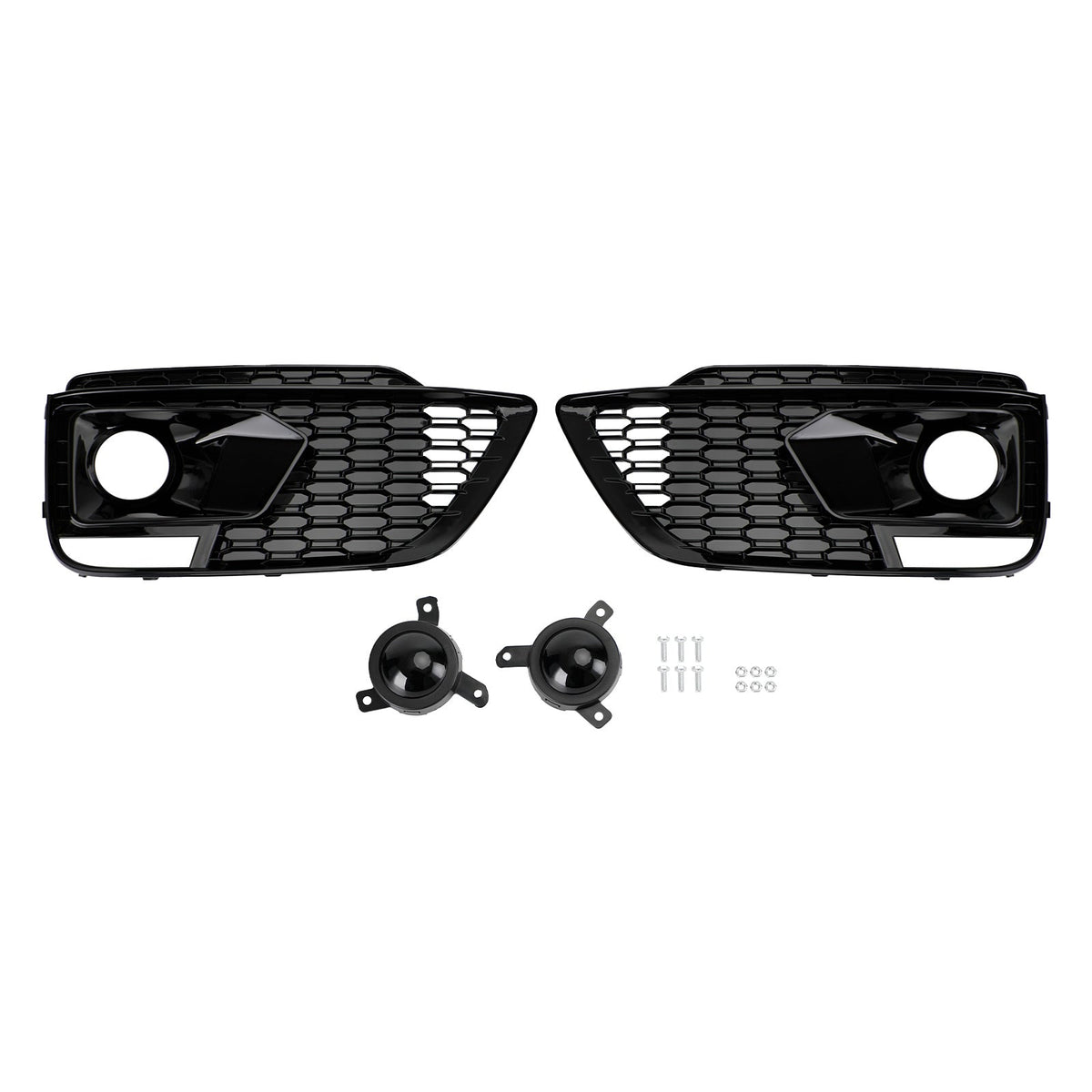 Audi Q5 SQ5 2018-2020 RSQ5 Black Front Honeycomb Fog Lamp Grilles Cover