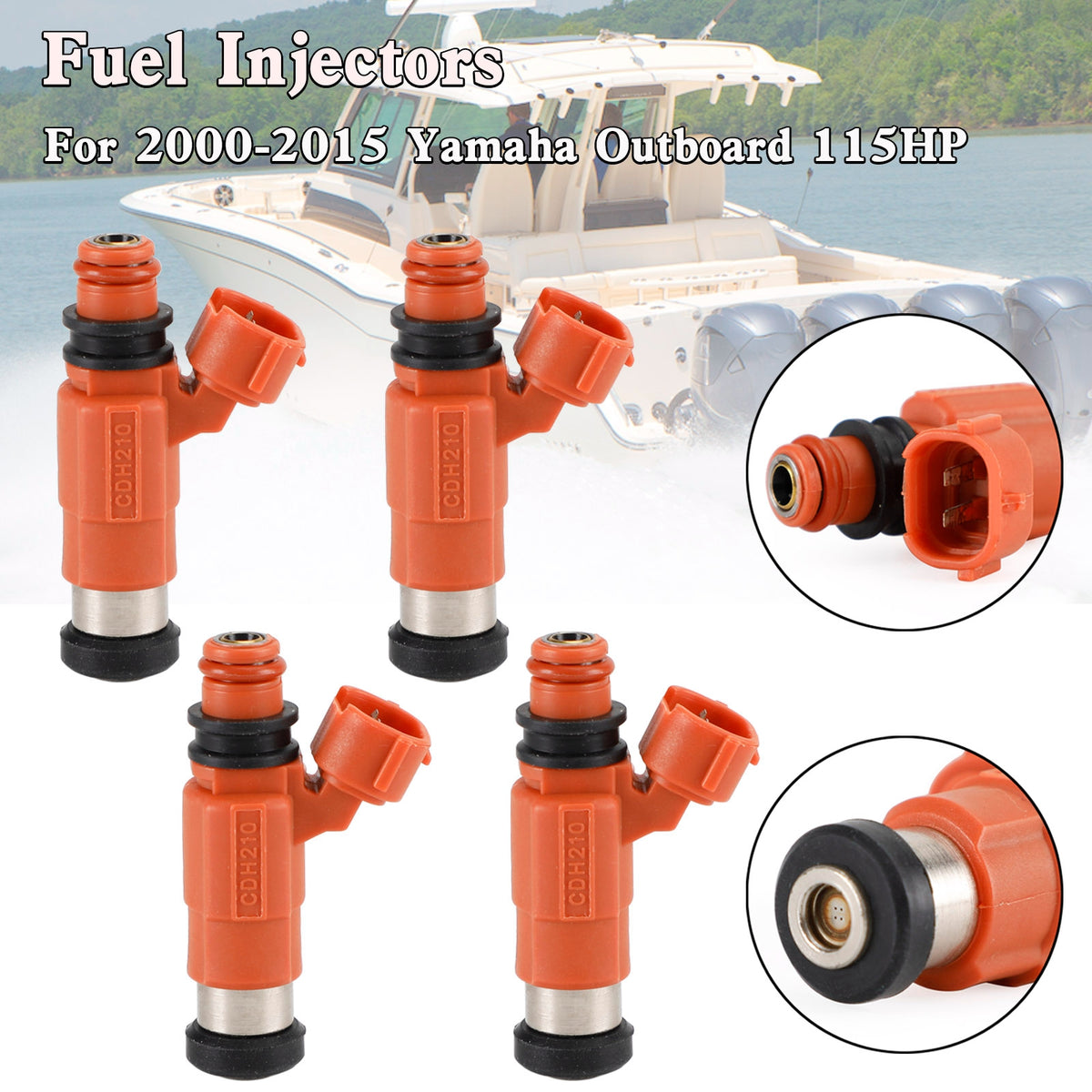 Yamaha Outboard 115 HP CDH210 4PCS INP-771 Fuel Injector 68V-8A360-00-00