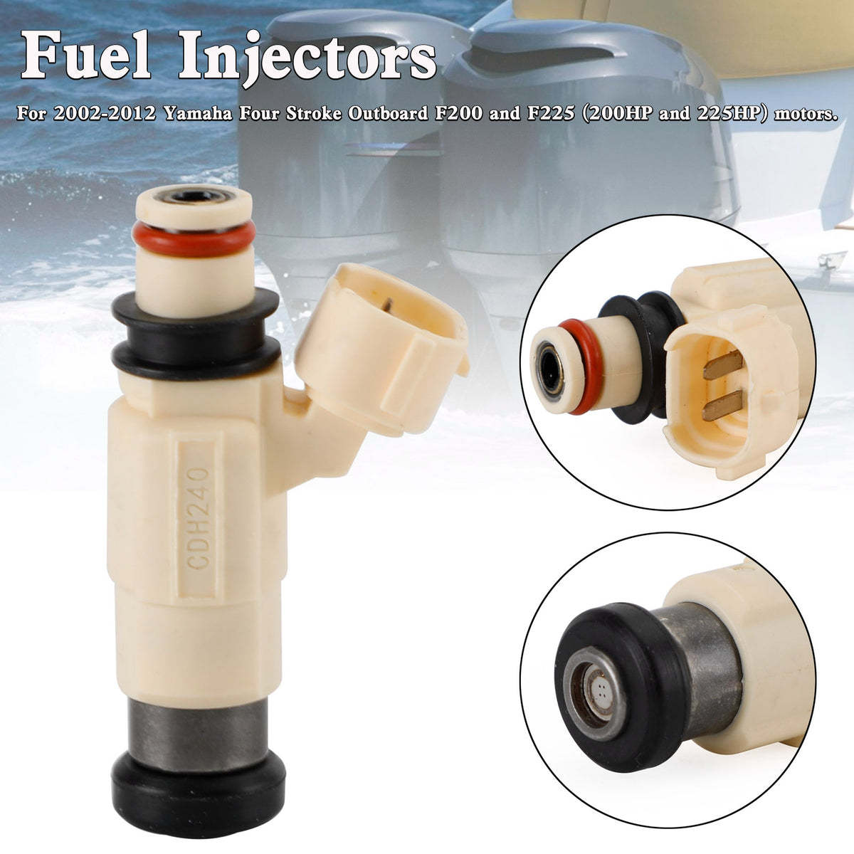 Yamaha Outboard F200 F225 CDH-240 Fuel Injectors 69J-13761-00-00